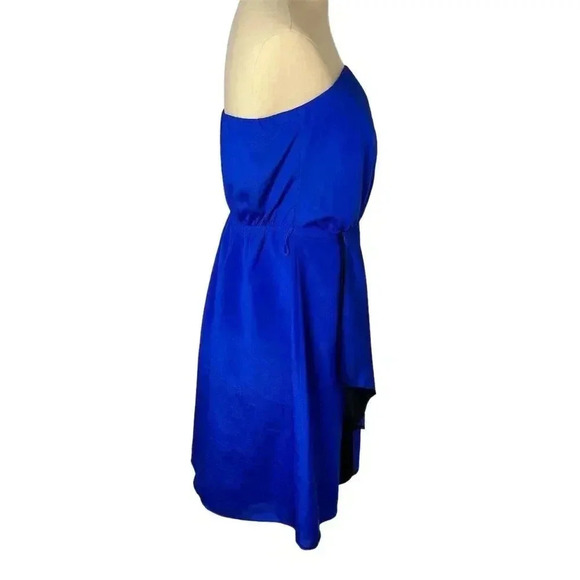 Express Women's Strapless Faux Wrap Dress Size 8 Royal Blue Formal Elegant - Picture 7 of 11